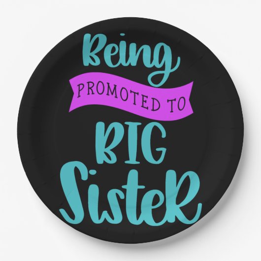 In große Schwester befördert werden Pappteller (Vorderseite)