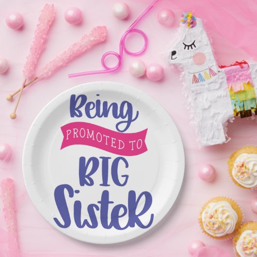 In große Schwester befördert werden Pappteller (Party)