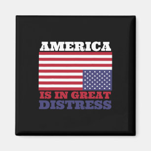 In großer Not die amerikanische Flagge als Einheit Magnet