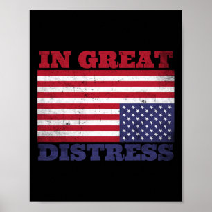 In großer Not die amerikanische Flagge als Einheit Poster