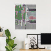 "In grüner" digitaler Kunst gestört Poster (Heimbüro)