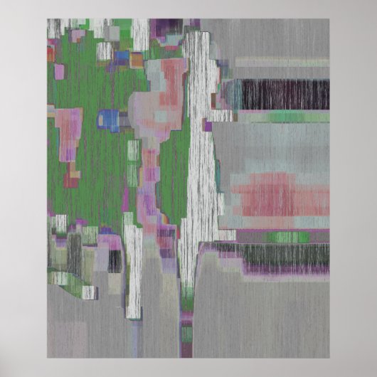 "In grüner" digitaler Kunst gestört Poster (Vorne)