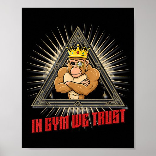 In Gym We Trust Funny Gym Tee Beak Bros Fitness De Poster (Vorne)