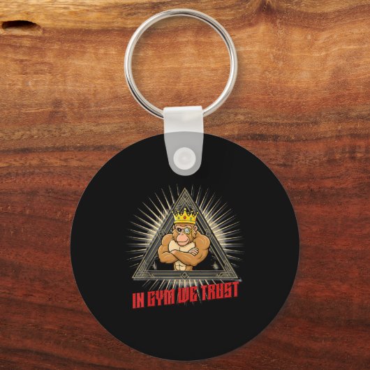 In Gym We Trust Funny Gym Tee Beak Bros Fitness De Schlüsselanhänger (Vorderseite)