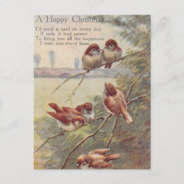 In HAPPY CHRISTMAS (Seven nightingales on branch) Postkarte