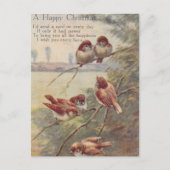 In HAPPY CHRISTMAS (Seven nightingales on branch) Postkarte (Vorderseite)