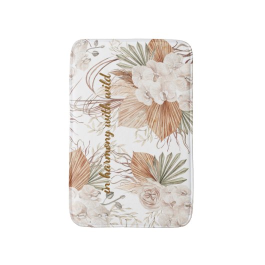 In Harmony with the Wild Bath Mat | Boho Bathroom Badematte (Vorderseite Vertikal)