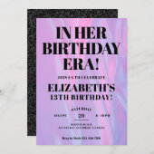 In Her Birthday Era Any Age Eras Birthday Party Einladung (Vorne/Hinten)