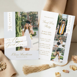 In Her Grad Era Elegant Photo Graduation Party Einladung