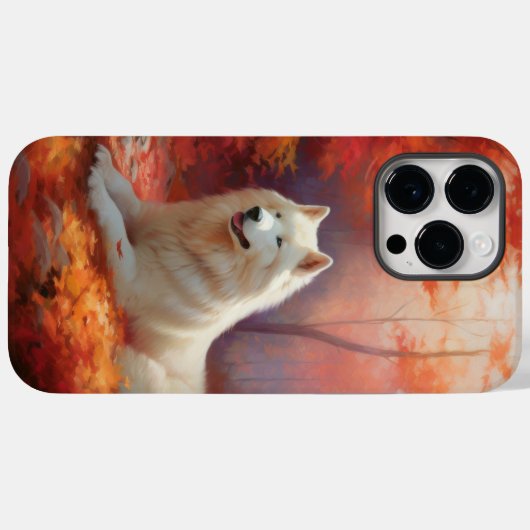 In Herbstleaves Inspiriert Samoyed Case-Mate iPhone Hülle (Rückseite (Horizontal))