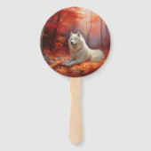 In Herbstleaves Inspiriert Samoyed Fächer (Rückseite)