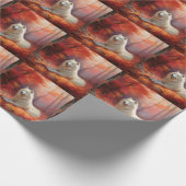 In Herbstleaves Inspiriert Samoyed Geschenkpapier (Ecke)