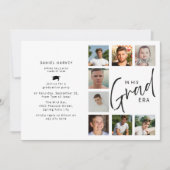 In His Grad Era Photo Collage Graduation Einladung (Vorderseite)