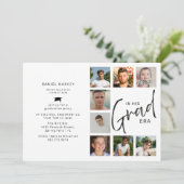 In His Grad Era Photo Collage Graduation Einladung (Stehend Vorderseite)