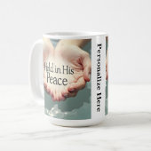 In His Peace Mug Kaffeetasse (Vorderseite Links)