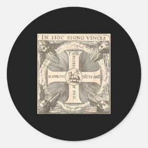 In Hoc Signo Vinces Lamm Gottes In Diesem Zeichen Runder Aufkleber