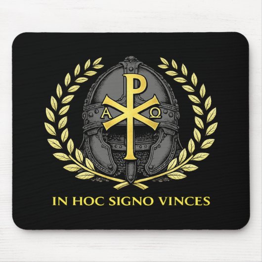 In Hoc Signo Vinces Römischer Chi-Rho-Helm Mousepad (Vorne)
