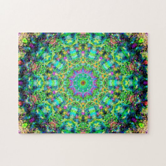 In hohem Grade bunte psychedelische Mandala Puzzle (Horizontal)