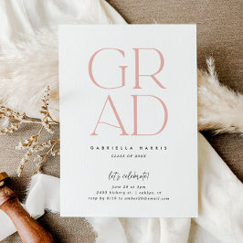 in Höhenrichtung Grad | Rosa + Weißer Abschluss Einladung