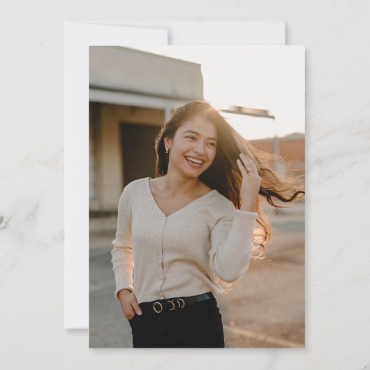 in Höhenrichtung Grad | Rose Gold + Weißer Abschlu Einladung (Rückseite)