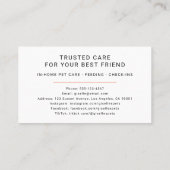 In Home Pet Care Photo Paw Print Visitenkarte (Rückseite)