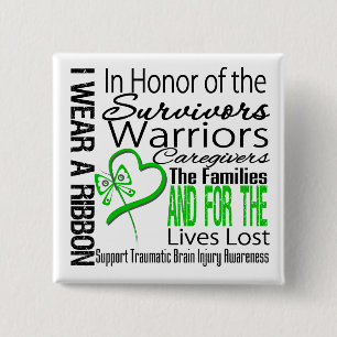 In Hommage Collage traumatischer Gehirnverletzung Button