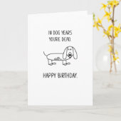 In Hunde Jahre Funny Birthday Card Karte (Gelbe Blume)