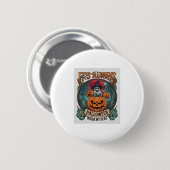 In Ihrem Kopf ist es immer Halloween Kürbis Geist Button (Vorne & Hinten)