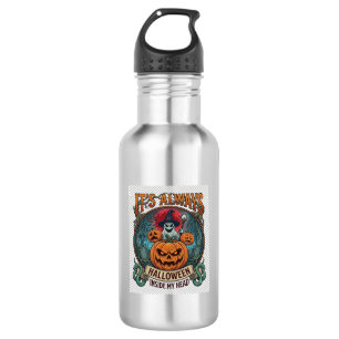 In Ihrem Kopf ist es immer Halloween Kürbis Geiste Edelstahlflasche