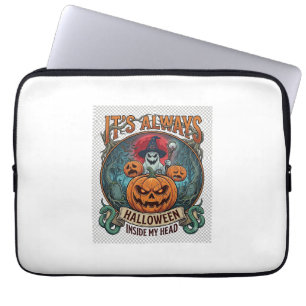 In Ihrem Kopf ist immer Halloween Kürbis Geist Sna Laptopschutzhülle