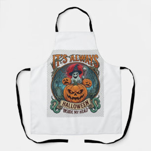 In Ihrem Kopf ist immer Halloween Kürbis Geistersc Schürze