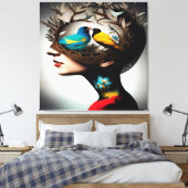 In ihrem Kopf Vögel 2 Leinwanddruck (Insitu (Schlafzimmer))