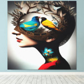 In ihrem Kopf Vögel 2 Leinwanddruck (Insitu (Holzboden))