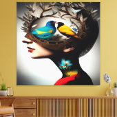 In ihrem Kopf Vögel 2 Leinwanddruck (Insitu (Wohnzimmer))