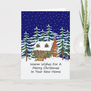 In Ihrem neuen Zuhause Weihnachtshaus Feiertagskarte