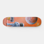 In Ihren Augen - Astronaut und Boombox-Roboter Skateboard (Horizontal)