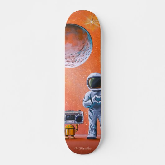 In Ihren Augen - Astronaut und Boombox-Roboter Skateboard (Vorne)