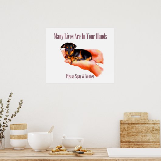 In Ihren Händen (bitte Spay & Neuter) drucken Poster (Küche)