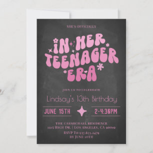 In ihrer Teenager-Ära Groovy Geburtstag Einladung
