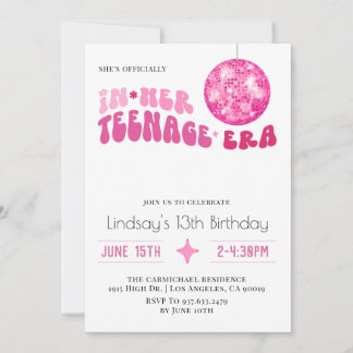 In ihrer Teenager-Ära Groovy Geburtstag Einladung
