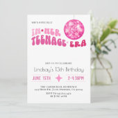 In ihrer Teenager-Ära Groovy Geburtstag Einladung (Stehend Vorderseite)