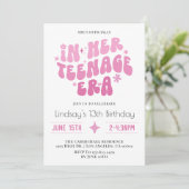 In ihrer Teenager-Ära Groovy Geburtstag Einladung (Stehend Vorderseite)