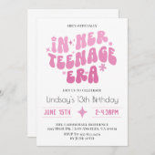 In ihrer Teenager-Ära Groovy Geburtstag Einladung (Vorne/Hinten)