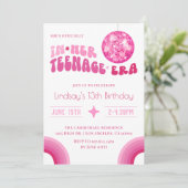 In ihrer Teenager-Ära Groovy Geburtstag Einladung (Stehend Vorderseite)