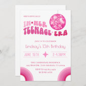 In ihrer Teenager-Ära Groovy Geburtstag Einladung (Vorne/Hinten)