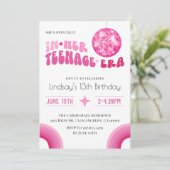 In ihrer Teenager-Ära Groovy Geburtstag Einladung (Stehend Vorderseite)