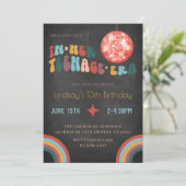 In ihrer Teenager-Ära Groovy Geburtstag Einladung (Stehend Vorderseite)