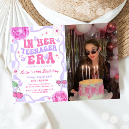 In ihrer Teenager-Ära-Version Geburtstags-Foto Einladung