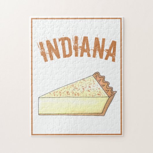 In Indiana Hoosier Zucker Creme Pie Slice Dessert Puzzle (Vertikal)