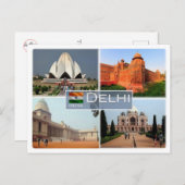 IN Indien - Delhi - Postkarte (Vorne/Hinten)